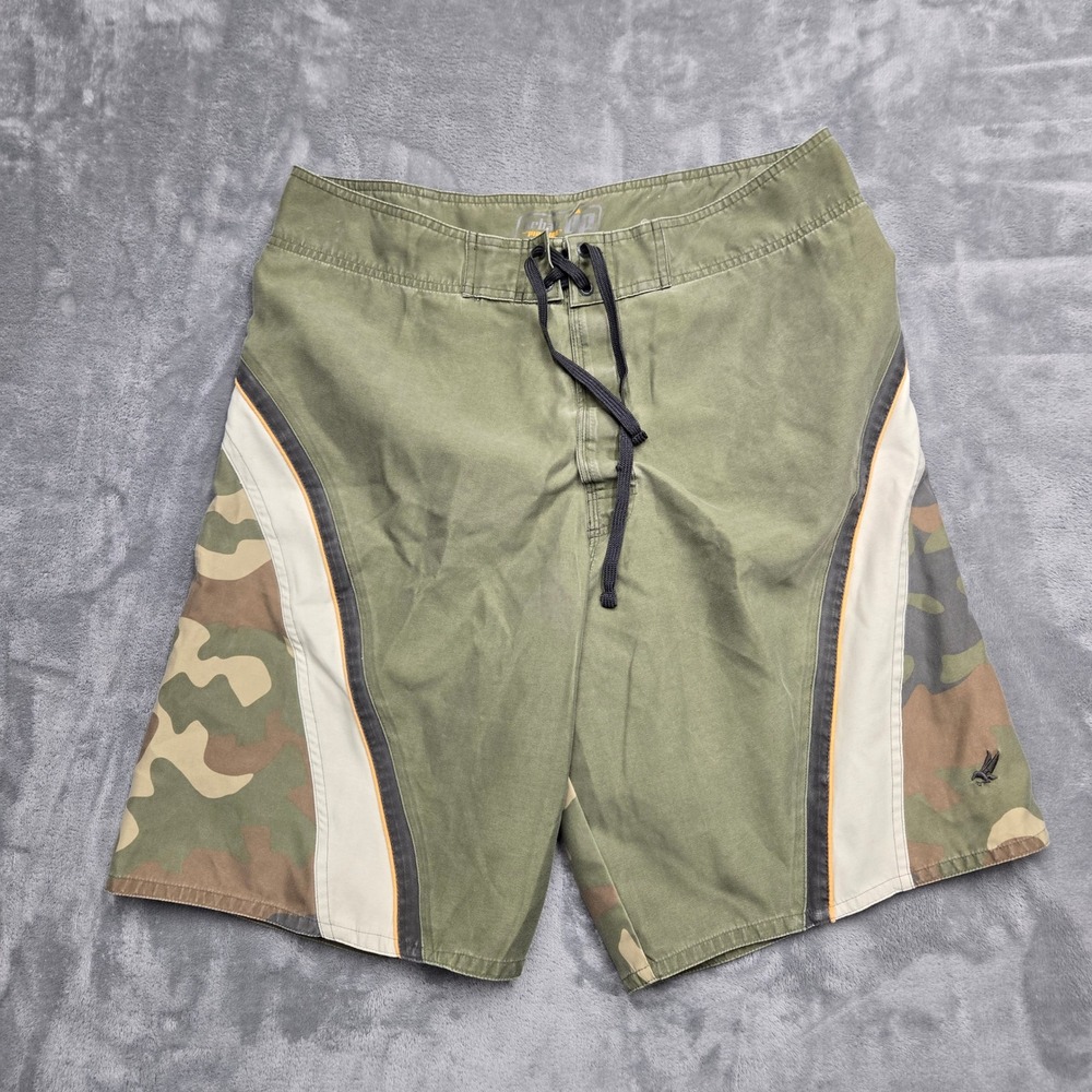 Urban Pipeline Mens Camo Board Shorts Green Size 36W Swim Trunks Camouflage